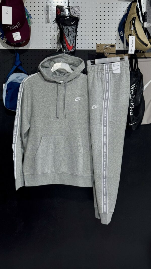 Nike Club Flecce Graphic Hood Tracksuit Grey