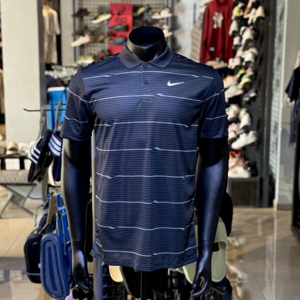 Nike Dri-Fit Victory Ripple Polo Shirt - Black/Dark Smoke Grey/White