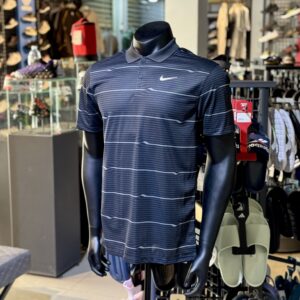 Nike Dri-Fit Victory Ripple Polo Shirt - Black/Dark Smoke Grey/White