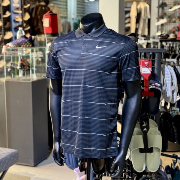 Nike Dri-Fit Victory Ripple Polo Shirt - Black/Dark Smoke Grey/White